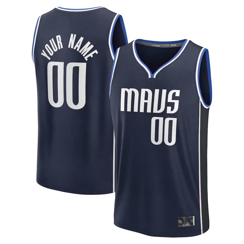 Jamed Custom D.Mavericks Navy Fast Break Jerseys - Statement Edition