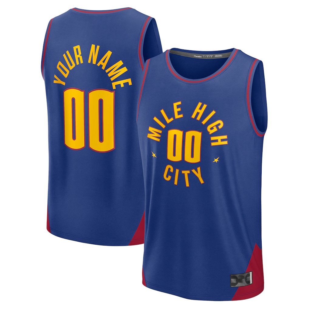 Jamed Custom D.Nuggets  Blue Fast Break Jerseys - Statement Edition