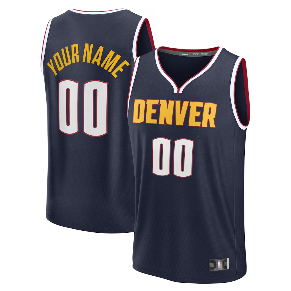 Jamed Custom D.Nuggets Navy Fast Break Jerseys - Icon Edition