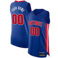 Jamed Custom D.Pistons Blue Authentic Jerseys - Icon Edition