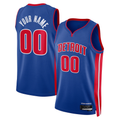 Jamed Custom D.Pistons Blue Swingman Jerseys - Icon Edition