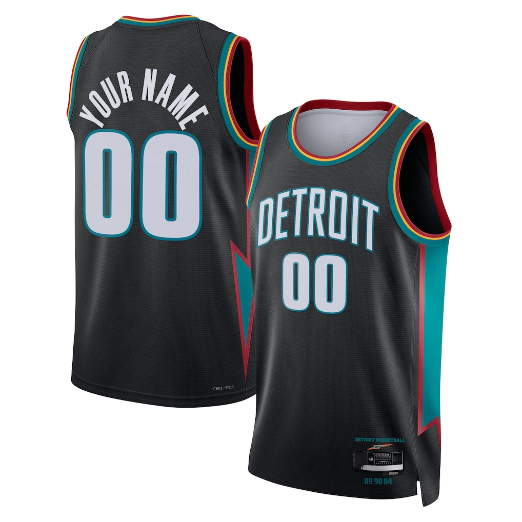 Jamed Custom D.Pistons Charcoal 202526 City Edition Swingman Jerseys