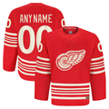 Jamed Custom D.Red wings Red Anniversary Authentic Pro Jerseys