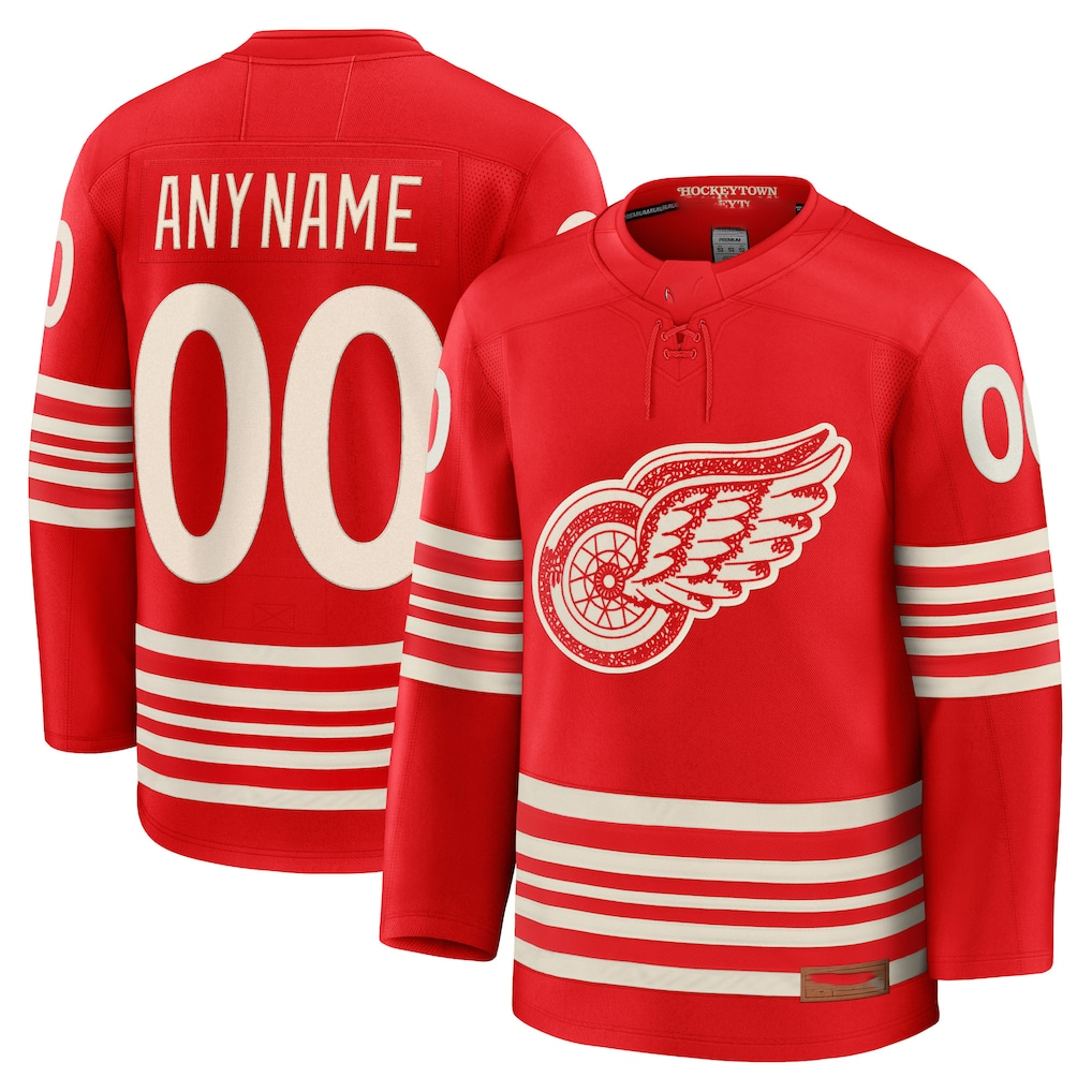 Jamed Custom D.Red wings Red Centennial Premium Jerseys