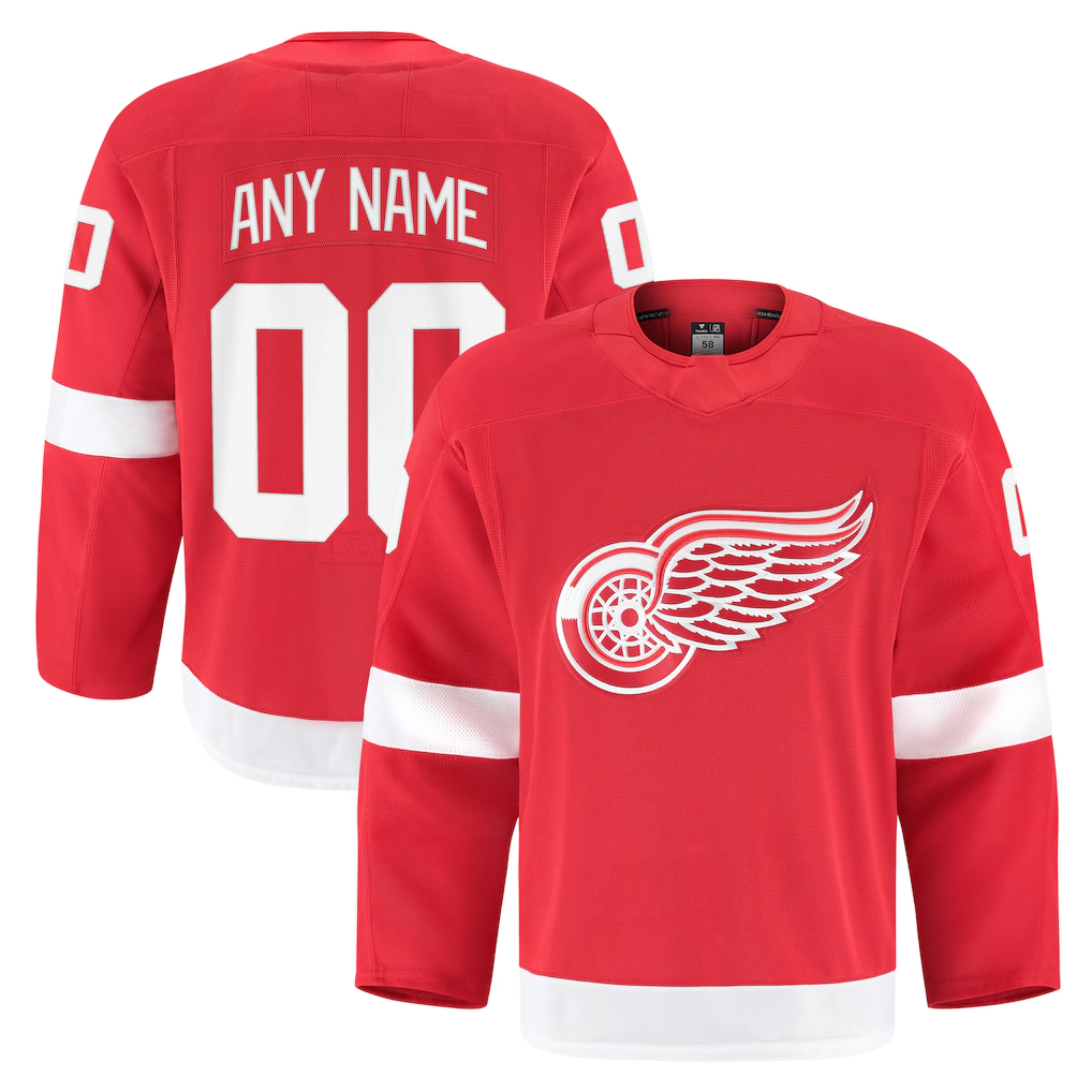 Jamed Custom D.Red wings Red Home Authentic Pro Jerseys