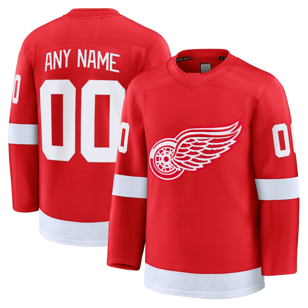 Jamed Custom D.Red wings Red Home Premium Jerseys