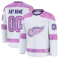 Jamed Custom D.Red wings White 2024 Hockey Fights Cancer Practice Jerseys