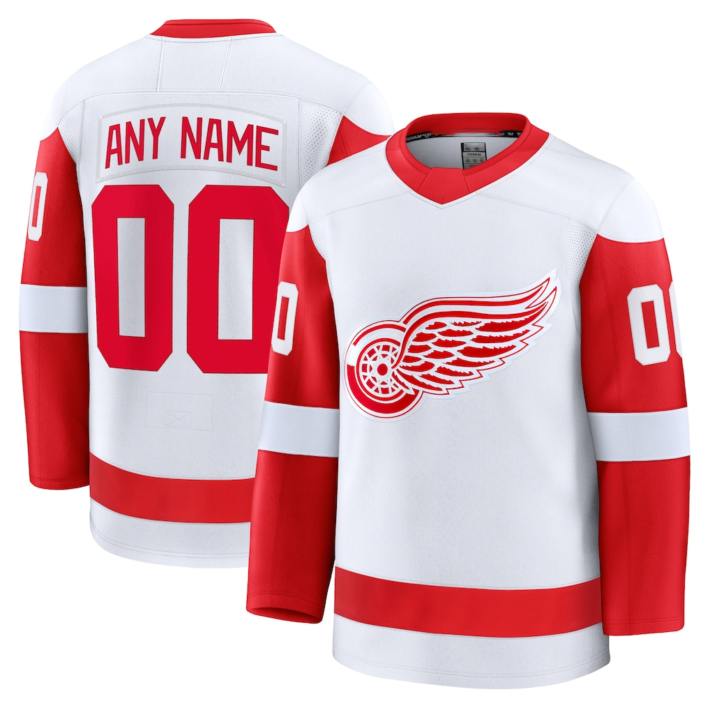 Jamed Custom D.Red wings White Away Premium Jerseys
