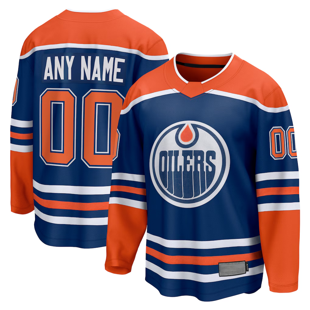 Jamed Custom E.Oilers Royal Home Breakaway Jerseys