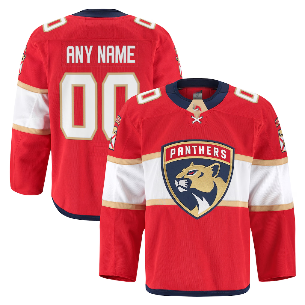 Jamed Custom F.Panthers Red Home Authentic Pro Jerseys