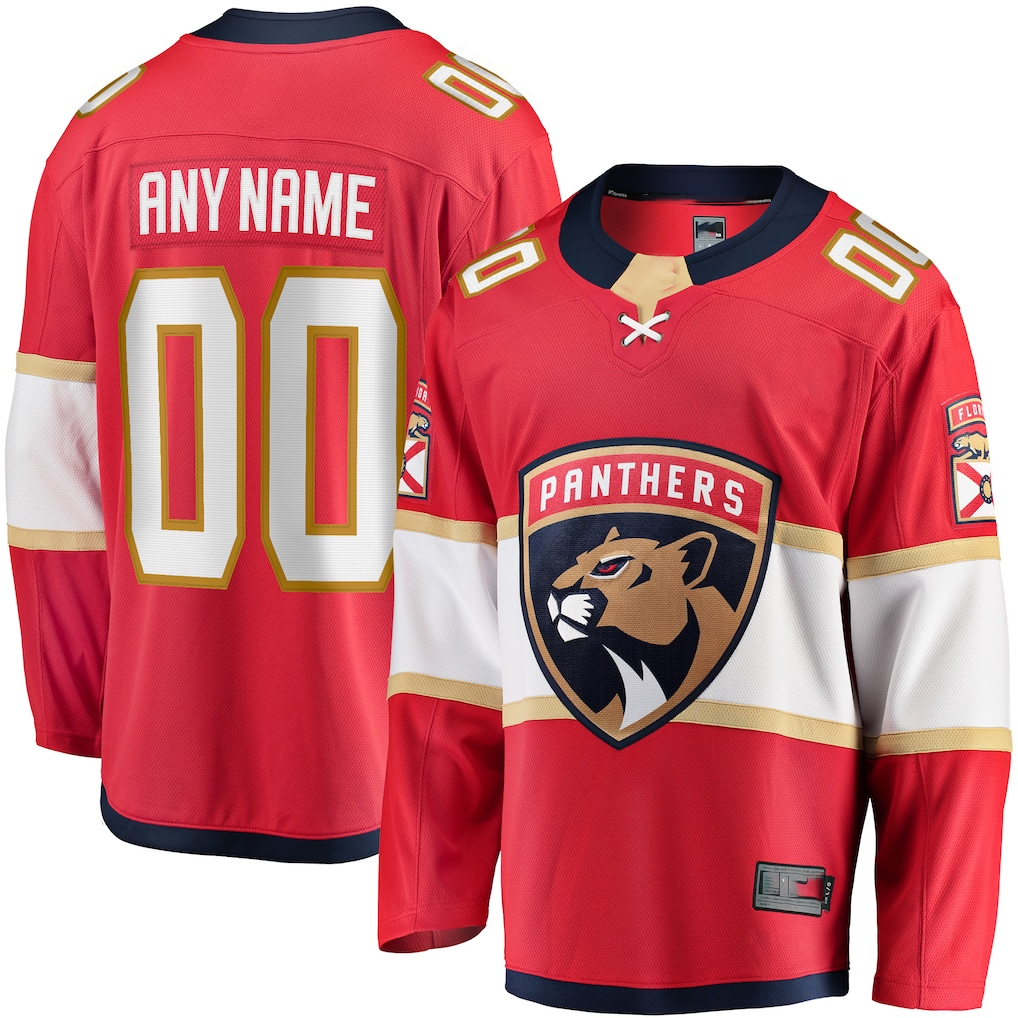 Jamed Custom F.Panthers Red Home Breakaway Jerseys