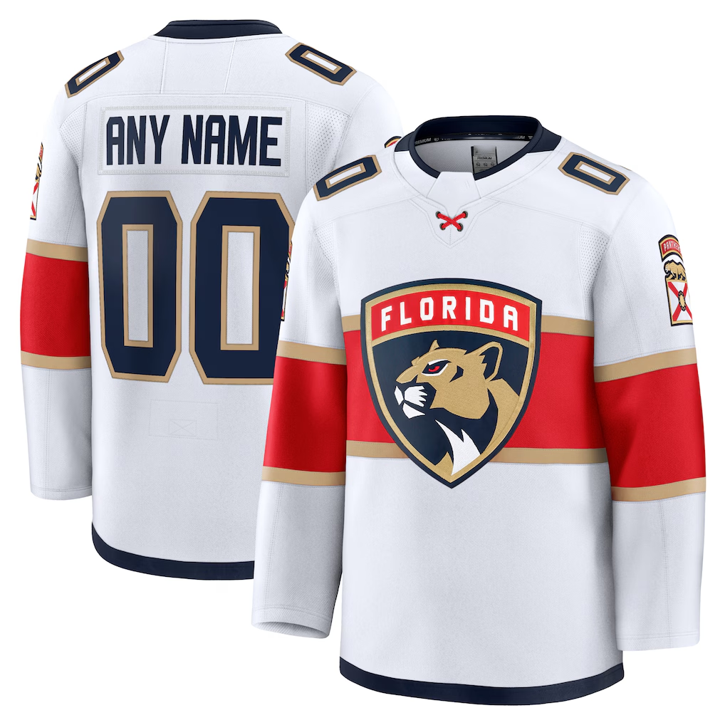 Jamed Custom F.Panthers White Away Premium Jerseys