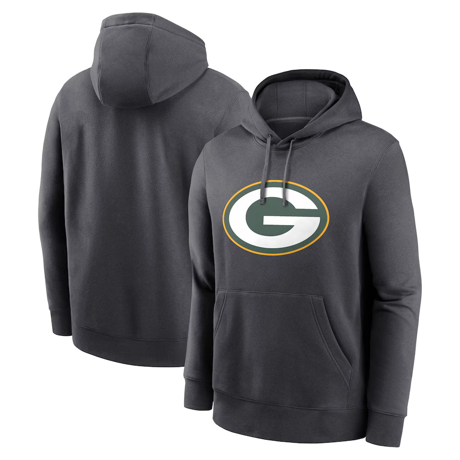 Jamed Custom GB.Packers Anthracite Pullover Hoodie Game Stitched Jerseys