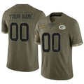 Jamed Custom GB.Packers Salute To Service Olive Stitched Jerseys