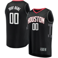 Jamed Custom H.Rockets Black Fast Break Replica Stitched Jerseys-Statement Edition