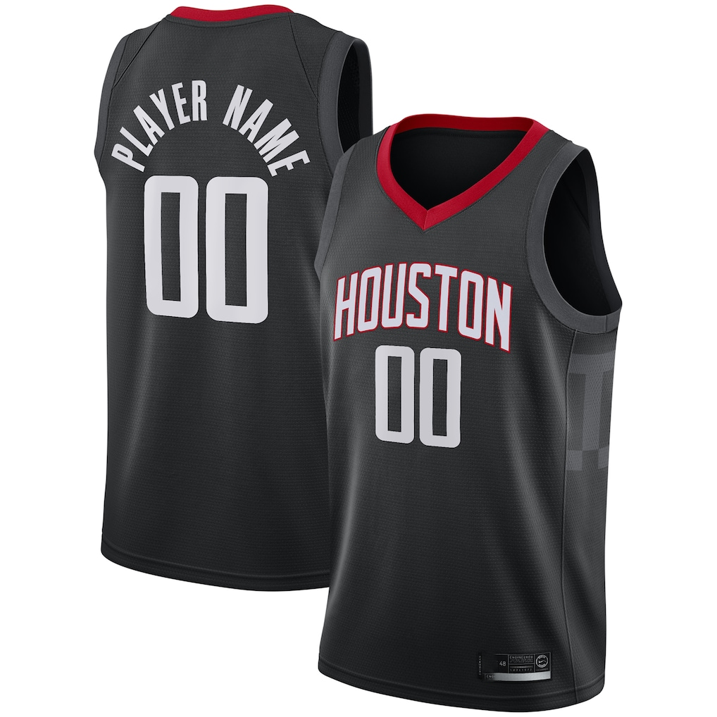 Jamed Custom H.Rockets Black Swingman Stitched Jerseys - Statement Edition