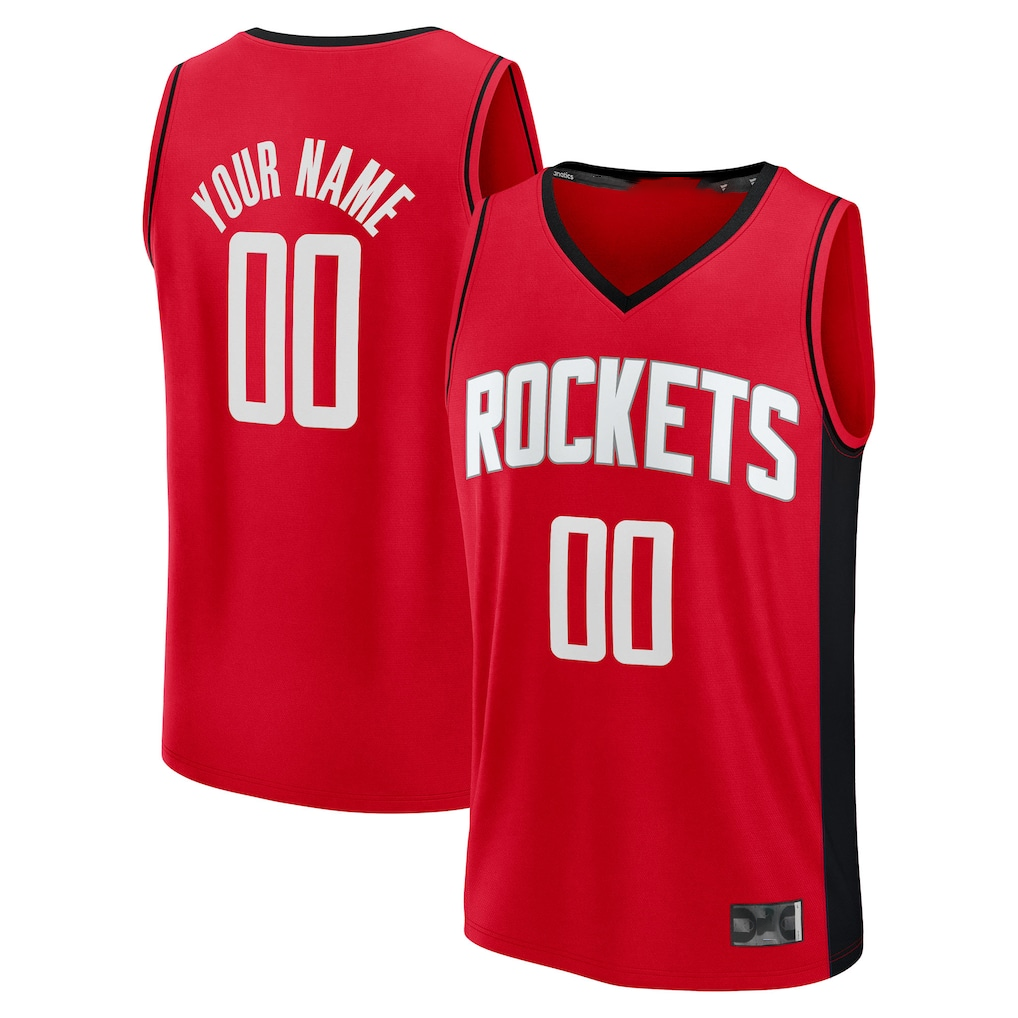 Jamed Custom H.Rockets Red Fast Break Stitched Jerseys-Icon Edition