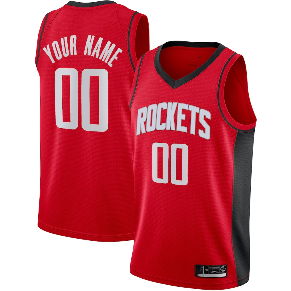 Jamed Custom H.Rockets Red Swingman Stitched Jerseys-Icon Edition