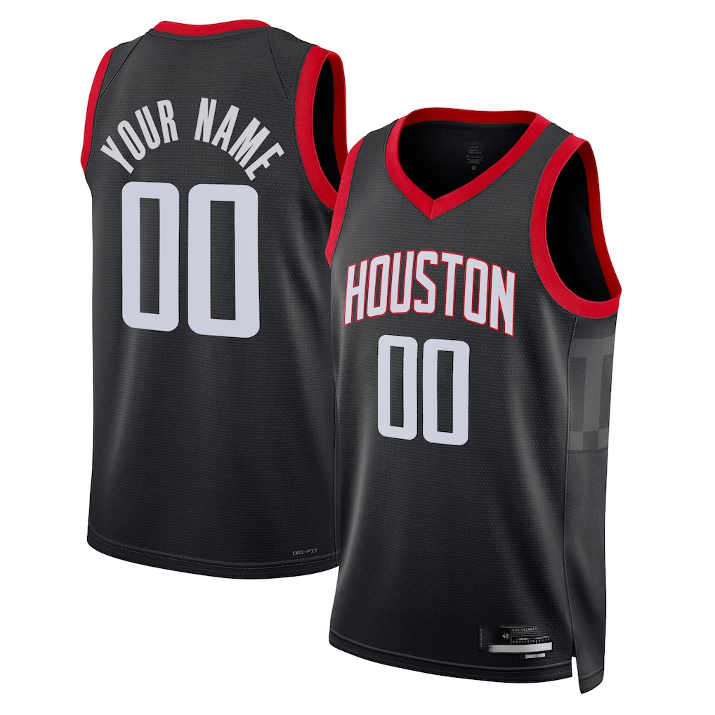Jamed Custom H.Rockets Black Swingman Stitched Jerseys-Association Edition