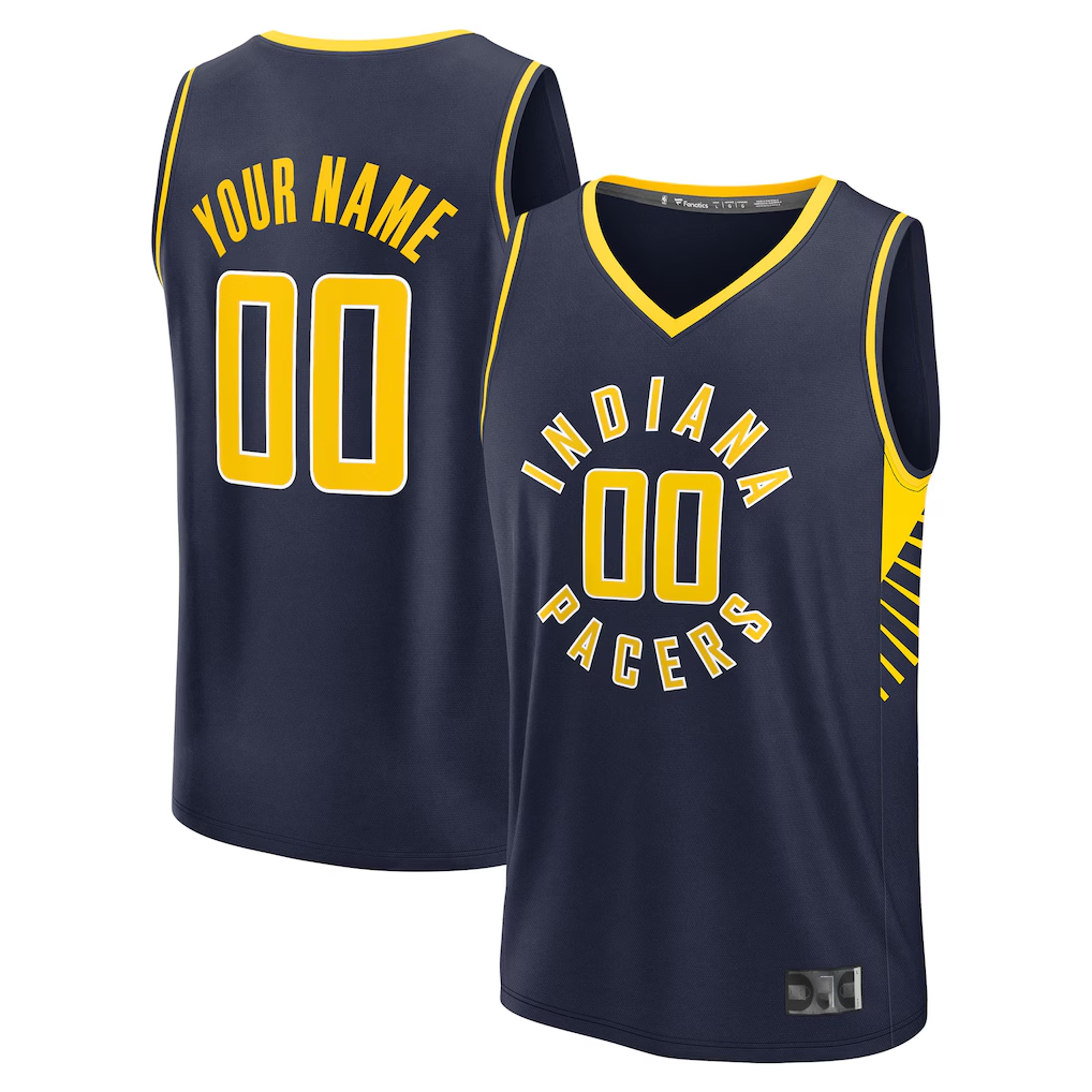 Jamed Custom I.Pacers  Navy Fast Break Jerseys - Icon Edition