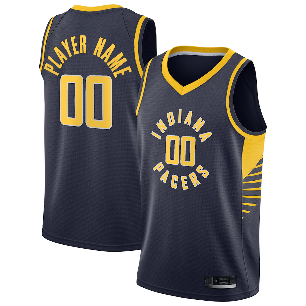 Jamed Custom I.Pacers Navy Swingman Jerseys - Icon Edition