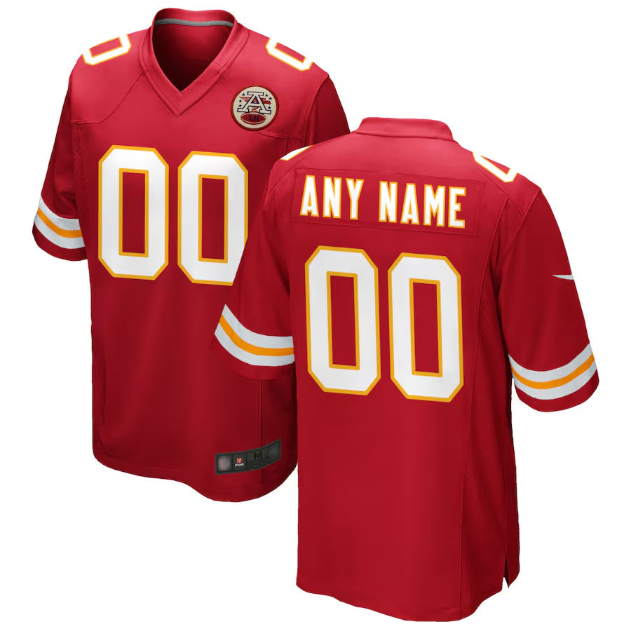 Jamed Custom KC.Chiefs Red Replica Game Stitched Jerseys