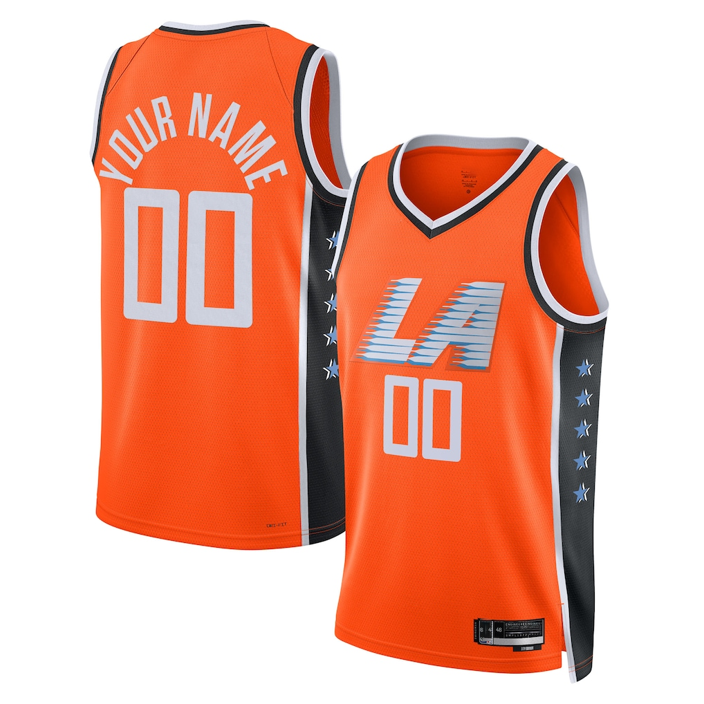 Jamed Custom LA.Clippers Orange 2025-2026 City Edition Swingman Stitched Jerseys
