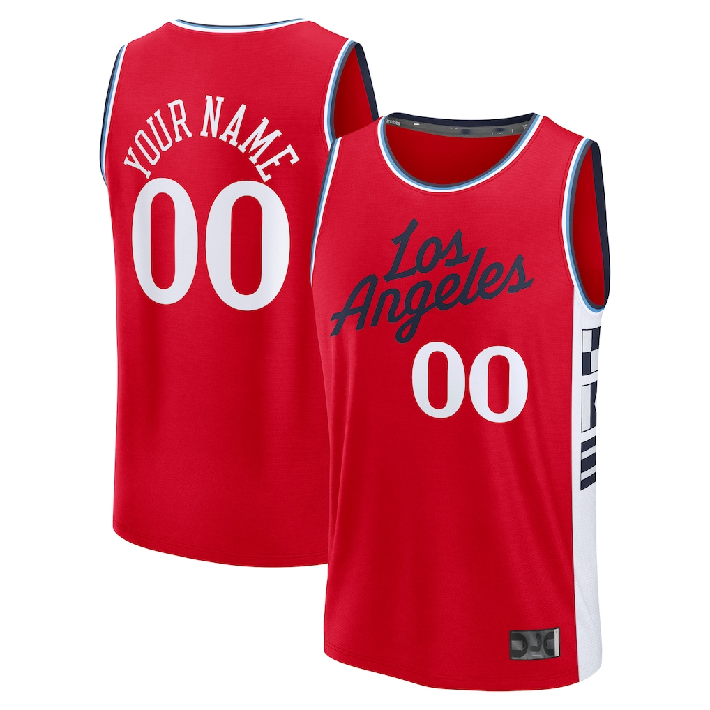 Jamed Custom LA.Clippers Red Fast Break Stitched Jerseys- Statement Edition
