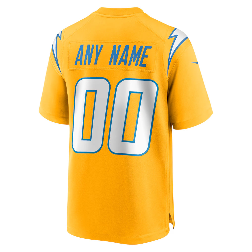 Jamed Custom LA.Chargers Gold Home Game Stitched Jerseys