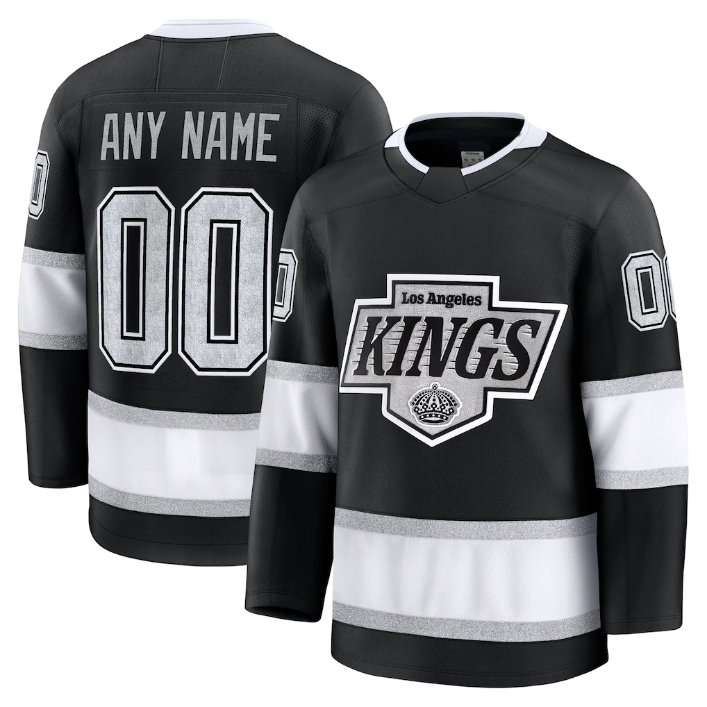 Jamed Custom LA.Kings Black Home Premium Jerseys