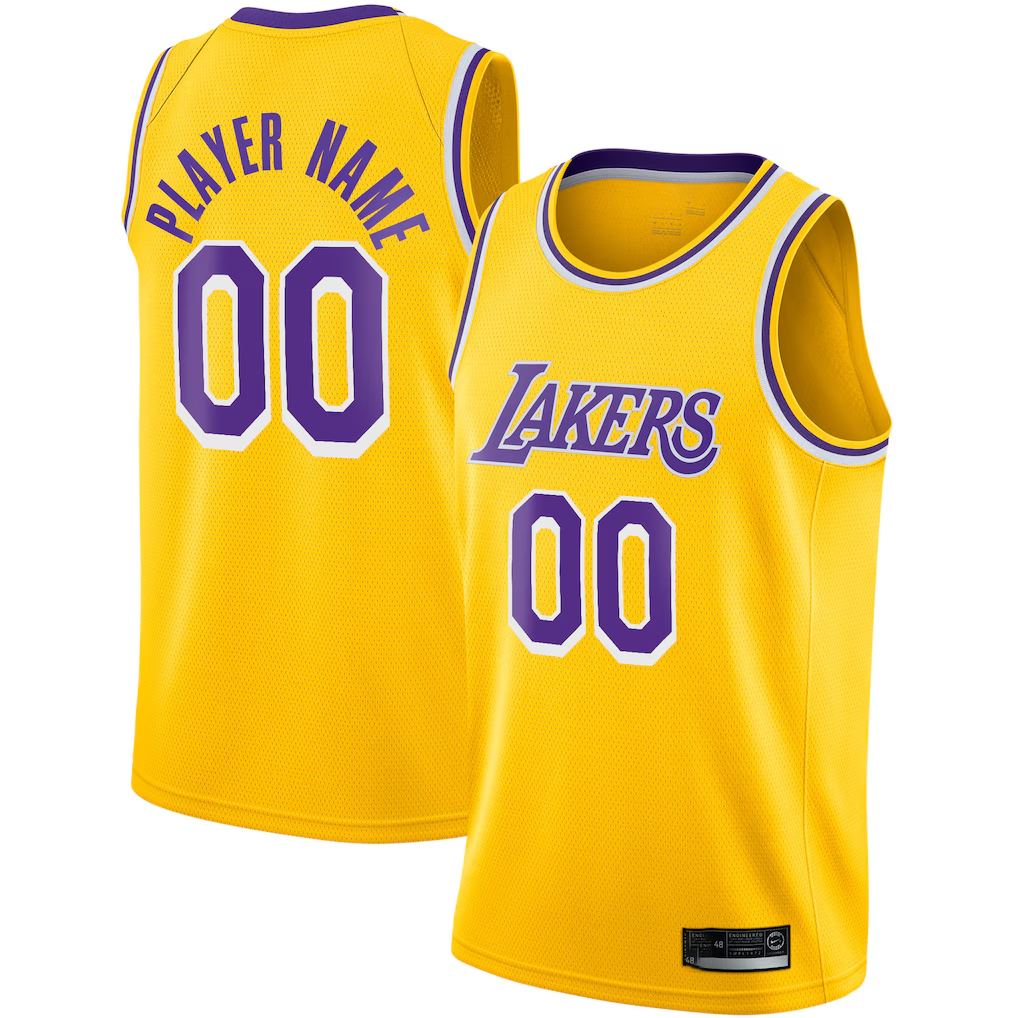Jamed Custom LA.Lakers Gold 2020-2021 Swingman Stitched Jerseys - Icon Edition