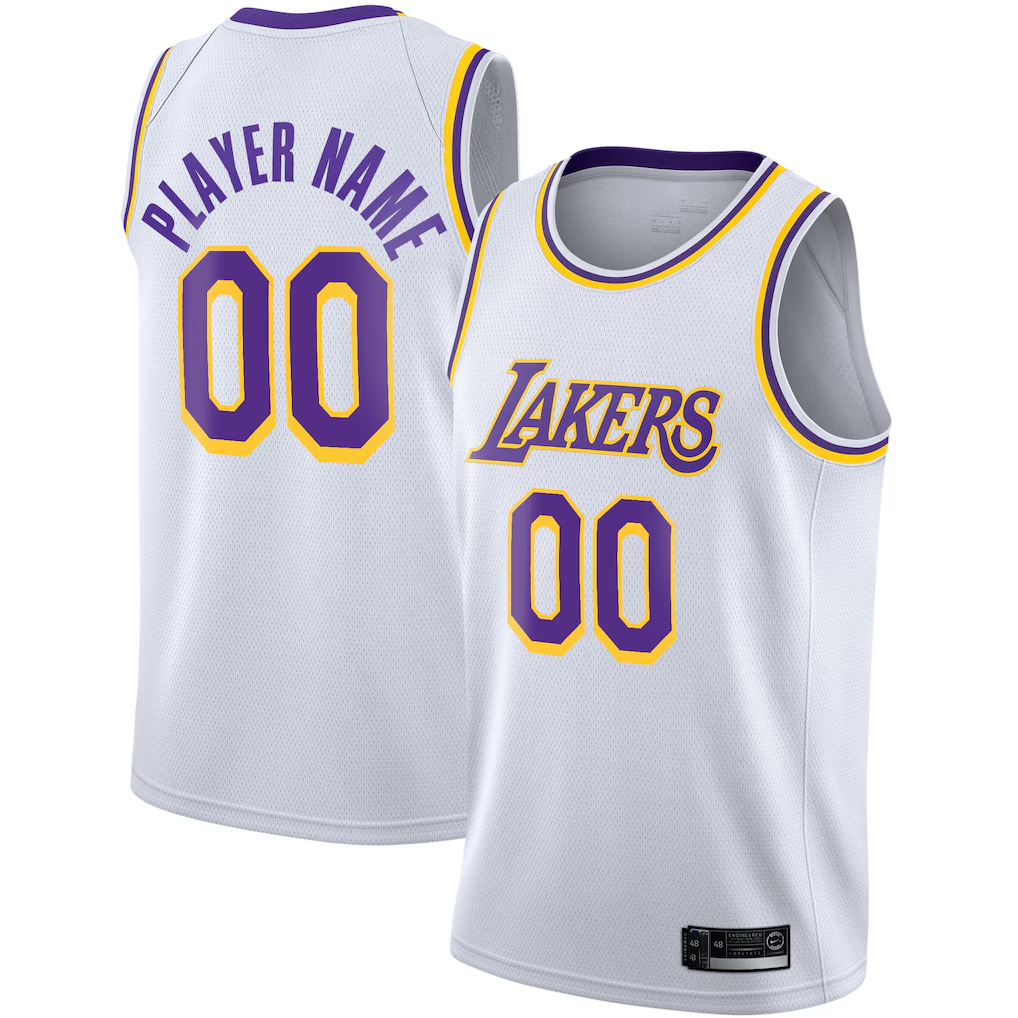 Jamed Custom LA.Lakers White 2020-2021 Swingman Stitched Jerseys - Association Edition