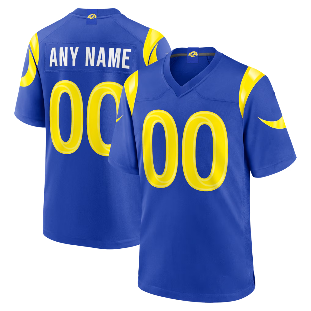 Jamed Custom LA.Rams Royal Game Stitched Jerseys