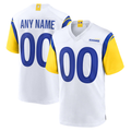 Jamed Custom LA.Rams White Alternate Stitched Jerseys