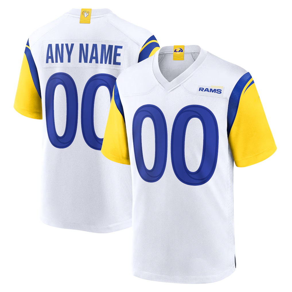 Jamed Custom LA.Rams White Alternate Stitched Jerseys