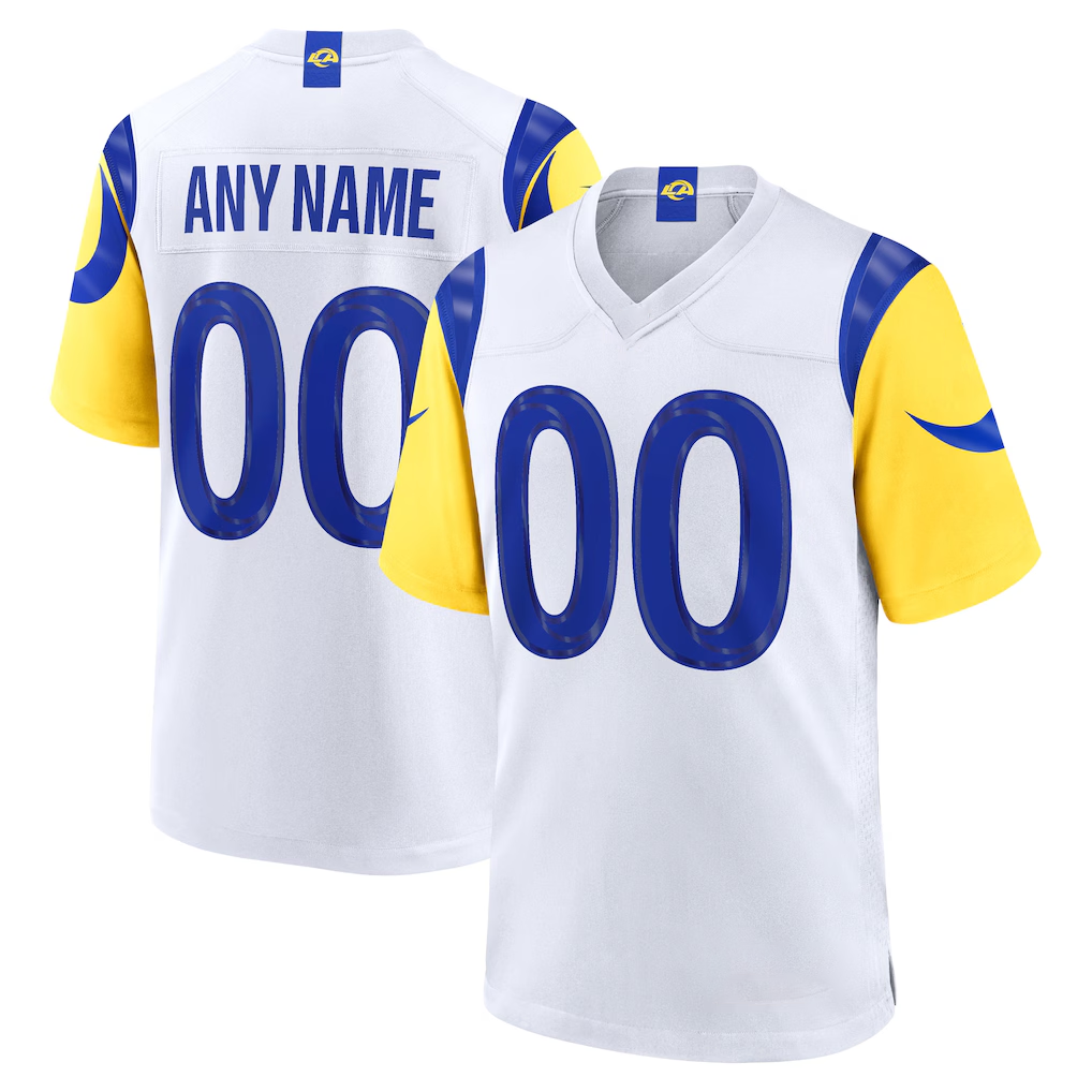 Jamed Custom LA.Rams White Game Stitched Jerseys