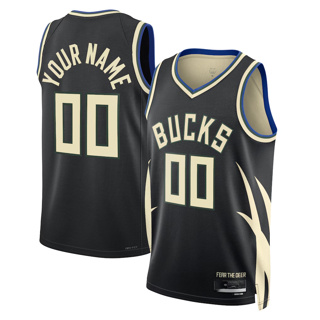 Jamed Custom M.Bucks Black 2022-23 Swingman Jerseys - Statement Edition