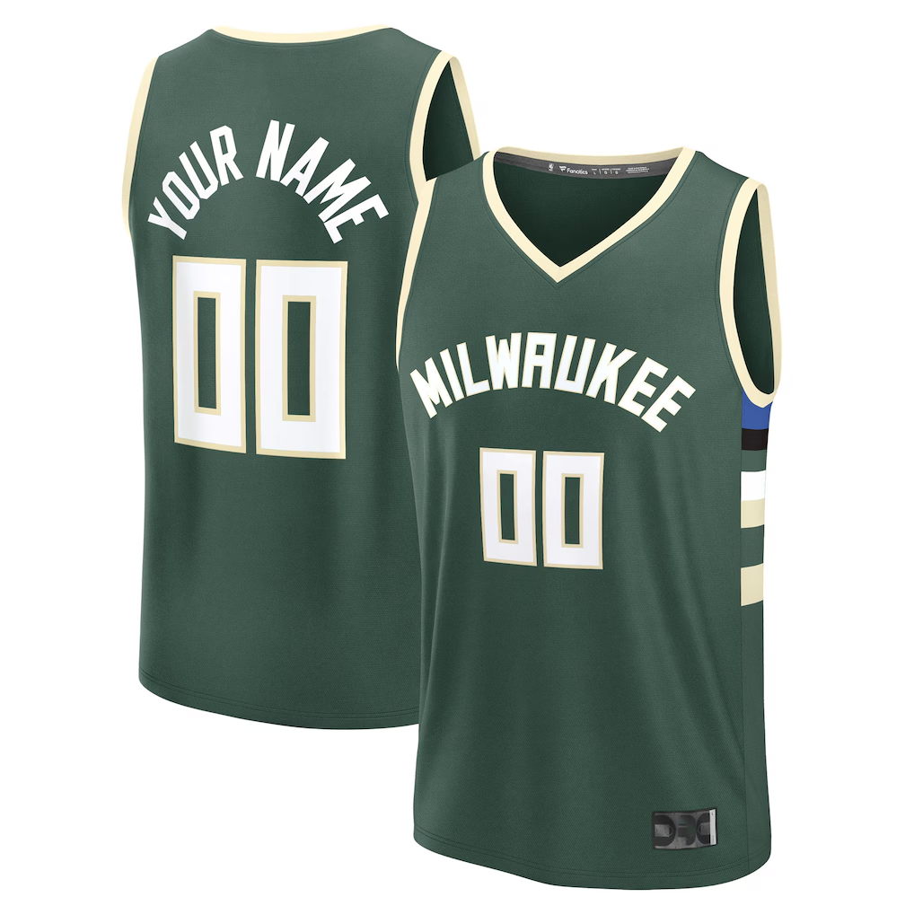 Jamed Custom M.Bucks Green Fast Break Jerseys - Icon Edition