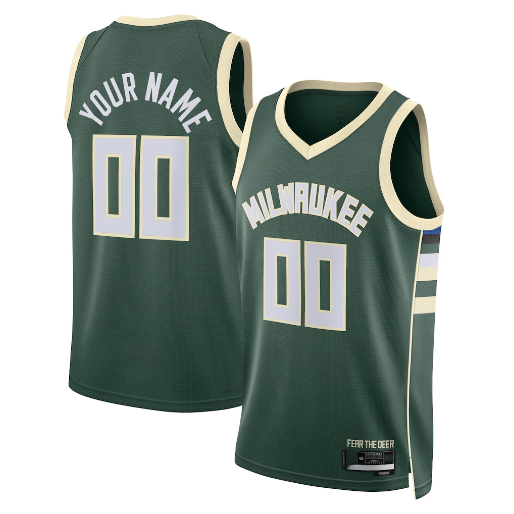 Jamed Custom M.Bucks Hunter Green Swingman Jerseys - Icon Edition