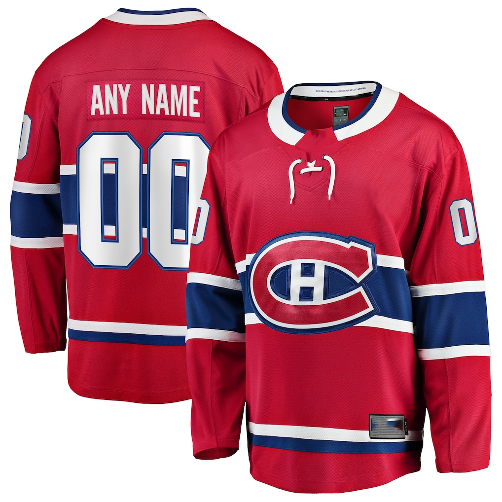 Jamed Custom M.Canadiens Red Home Breakaway Jerseys