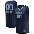 Jamed Custom M.Grizzlies Navy Fast Break Replica Stitched Jerseys- Icon Edition