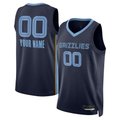 Jamed Custom M.Grizzlies Navy Swingman Stitched Jerseys- Icon Edition