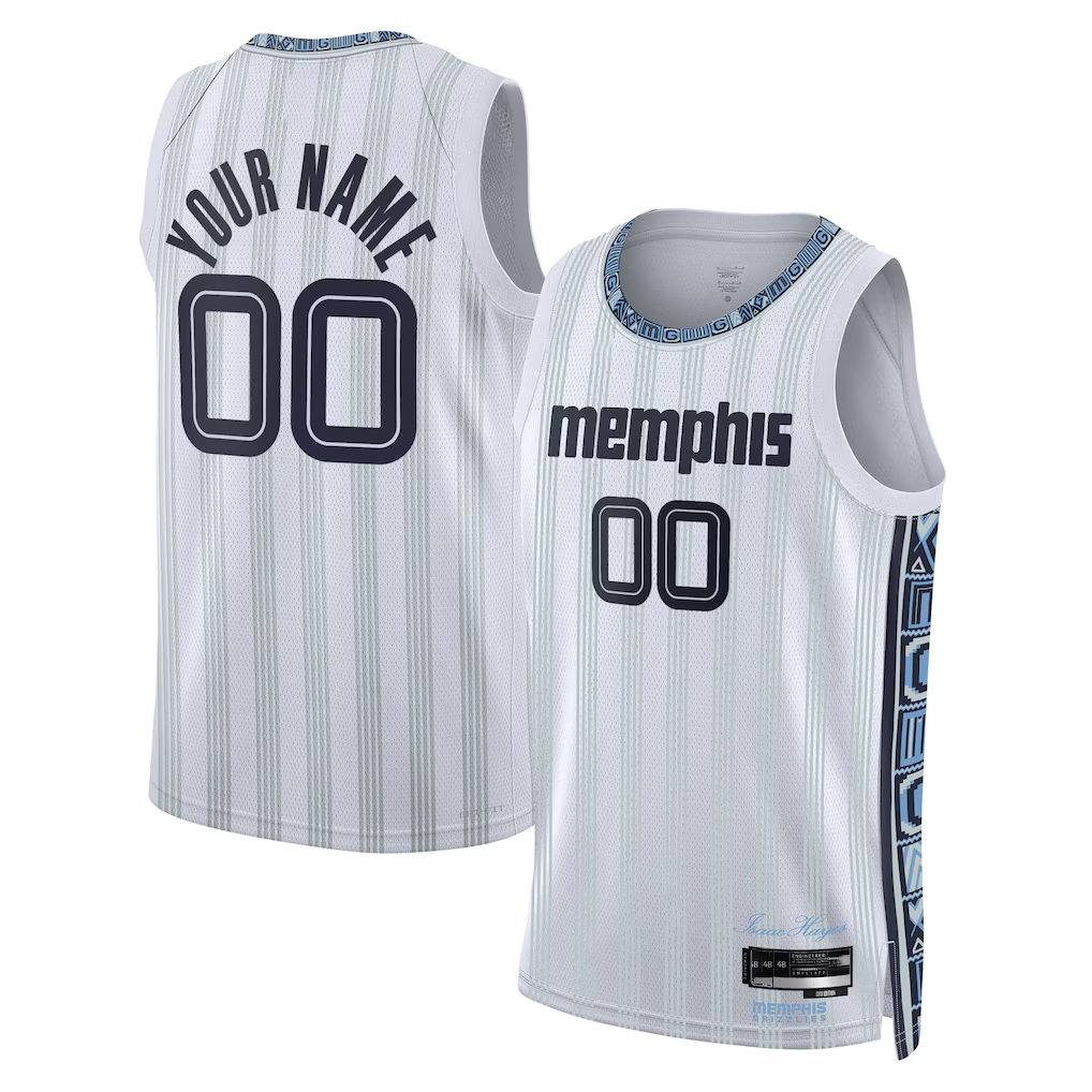 Jamed Custom M.Grizzlies White 2025-2026 City Edition Swingman Stitched Jerseys