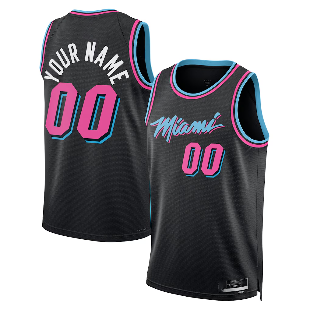 Jamed Custom M.Heat Black 202526 City Edition Swingman Jerseys