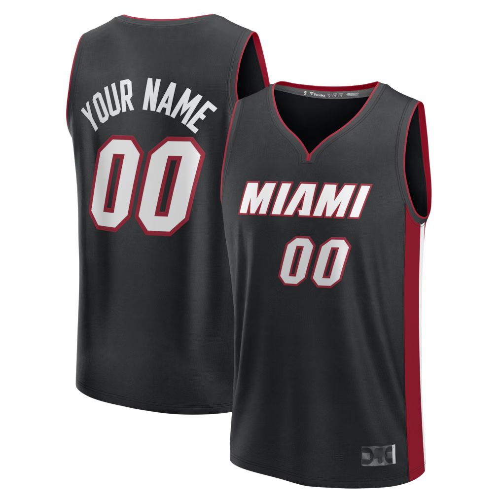 Jamed Custom M.Heat Black Fast Break Jerseys - Icon Edition