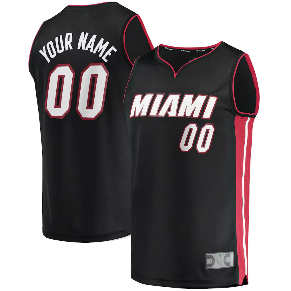 Jamed Custom M.Heat Black Fast Break Replica Jerseys - Icon Edition