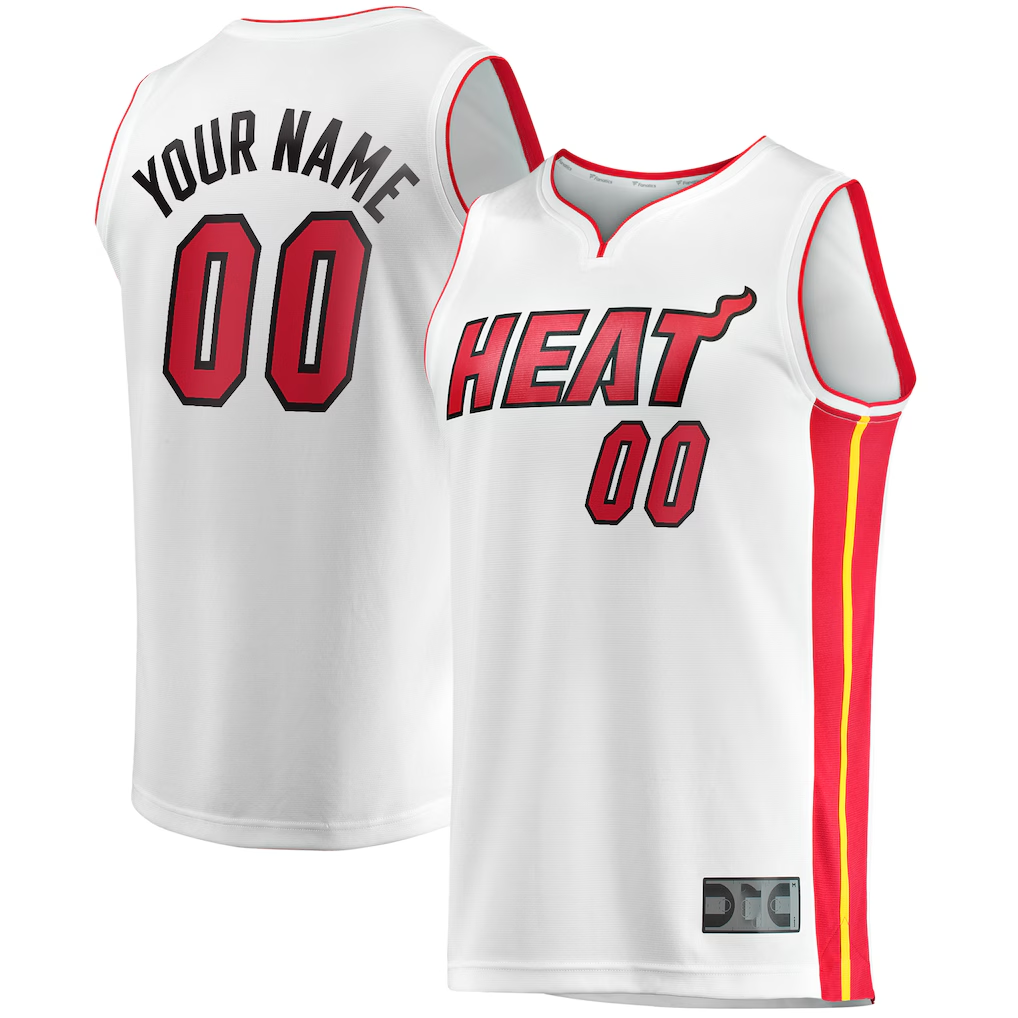 Jamed Custom M.Heat White Fast Break Replica Jerseys - Association Edition