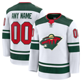 Jamed Custom M.Wild White Away Premium Jerseys