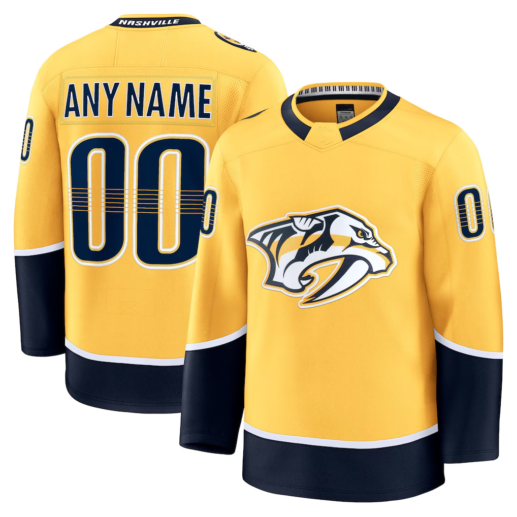 Jamed Custom N.Predators Gold Home Premium Jerseys