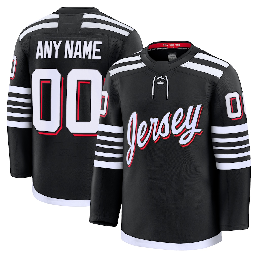 Jamed Custom N.Jersey Devils Black Alternate Premium Jerseys